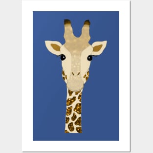 Golden Glitter Giraffe Posters and Art